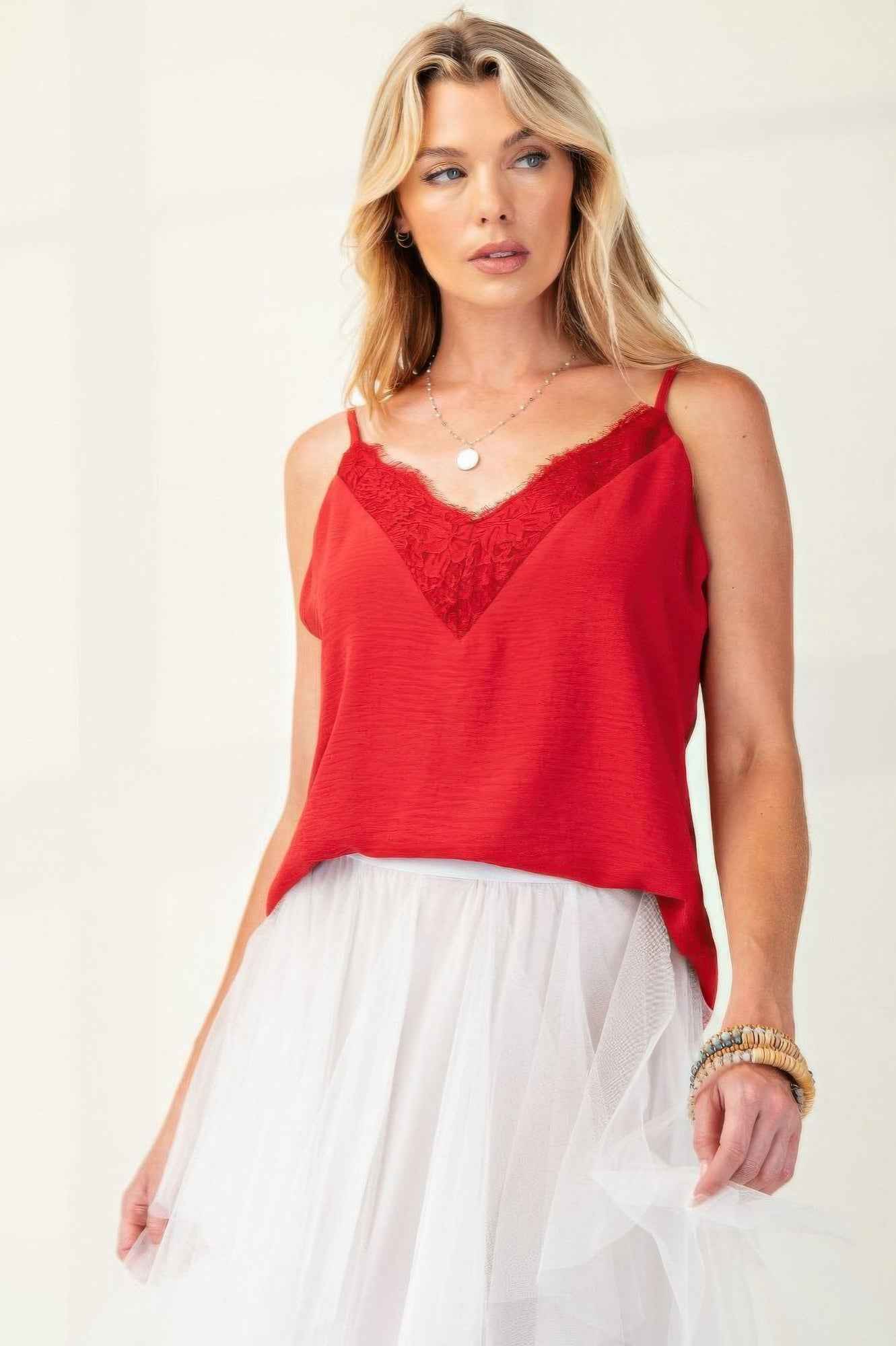 New Arrival – Laced textured poly woven camisole – New Arrival Now Live