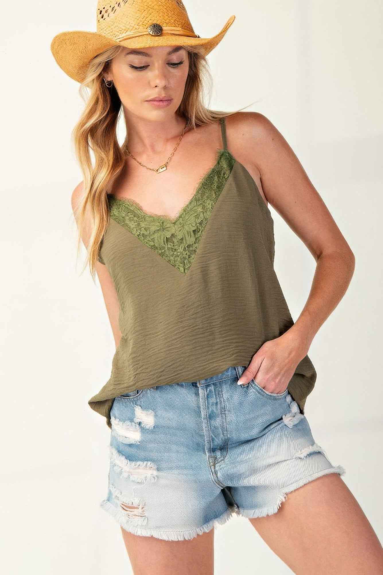 New Arrival – Laced textured poly woven camisole – New Arrival Now Live
