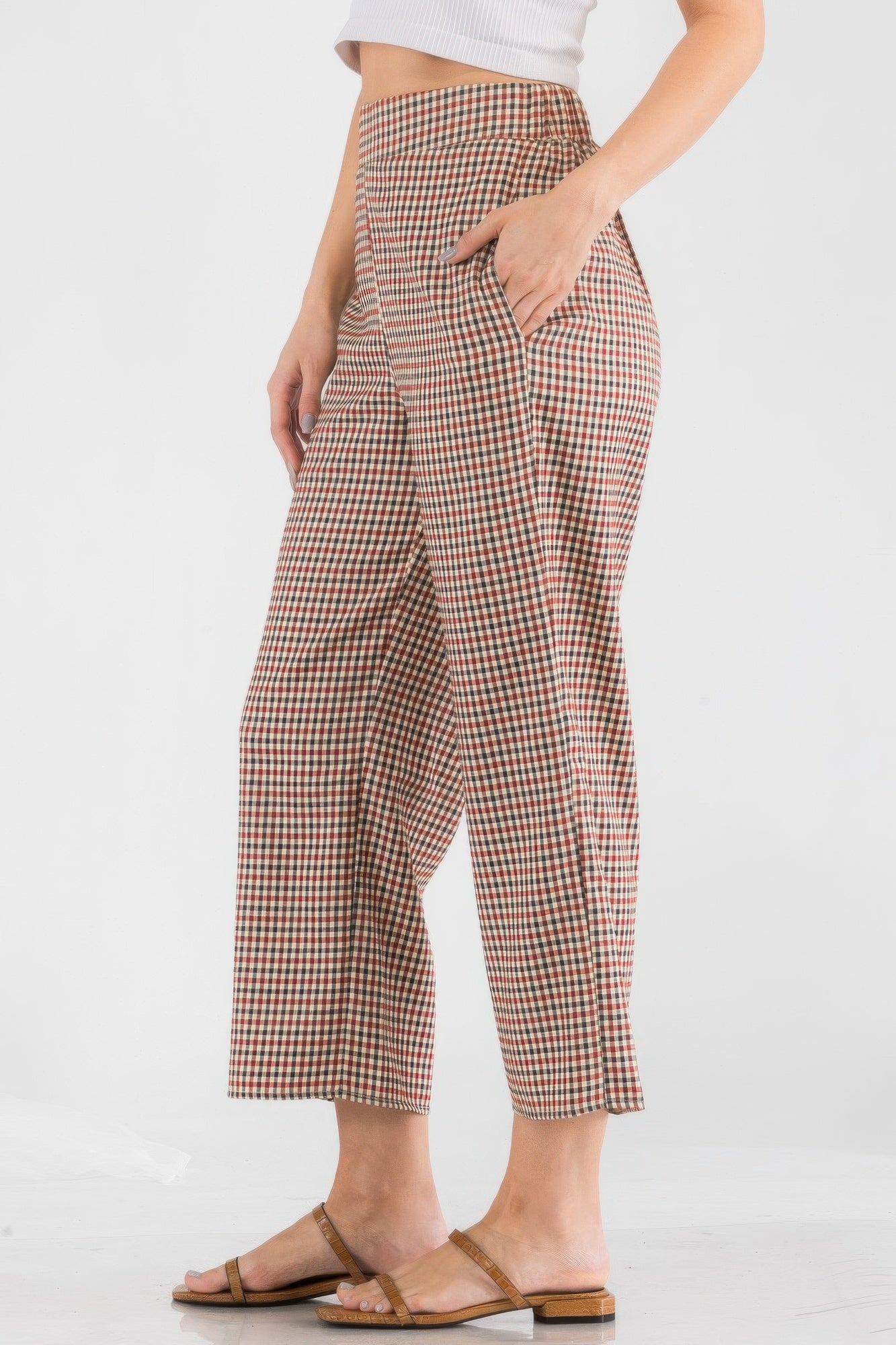 Gingham High Waist Pants-Product Type | Naughty Smile Fashion