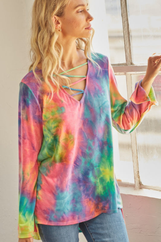 New Arrival – Tie-dye Cage Hi-low Top – New Arrival Now Live