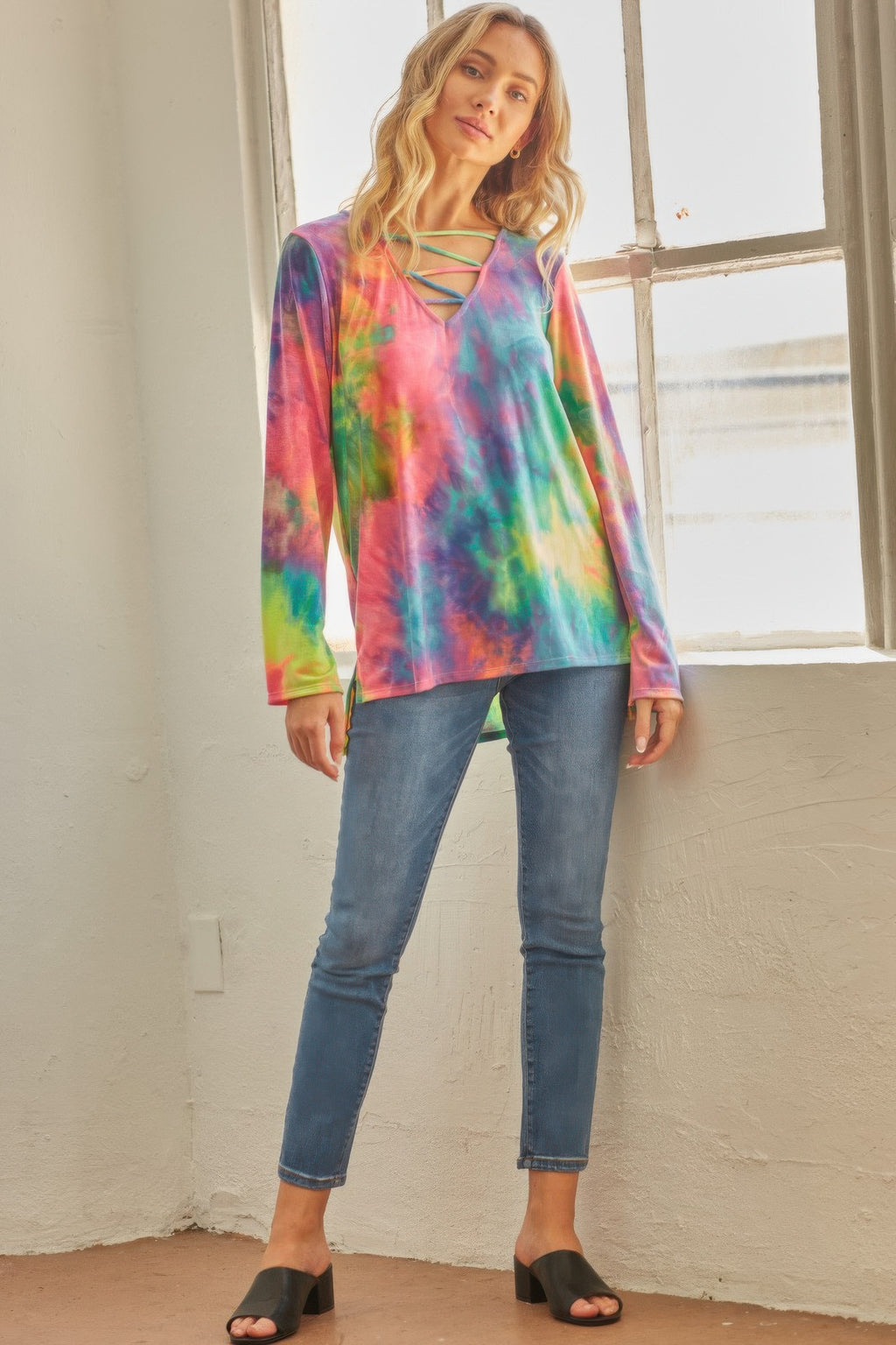 Tie-dye Cage Hi-low Top-Product Type | Naughty Smile Fashion