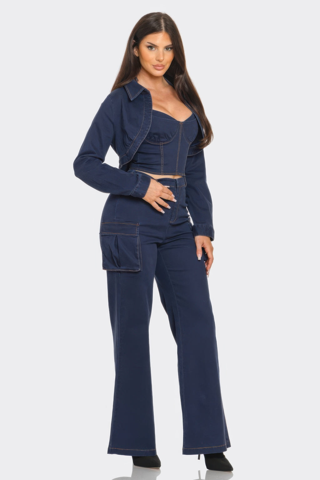 Crop Jacket 3pcs Set-Product Type | Naughty Smile Fashion