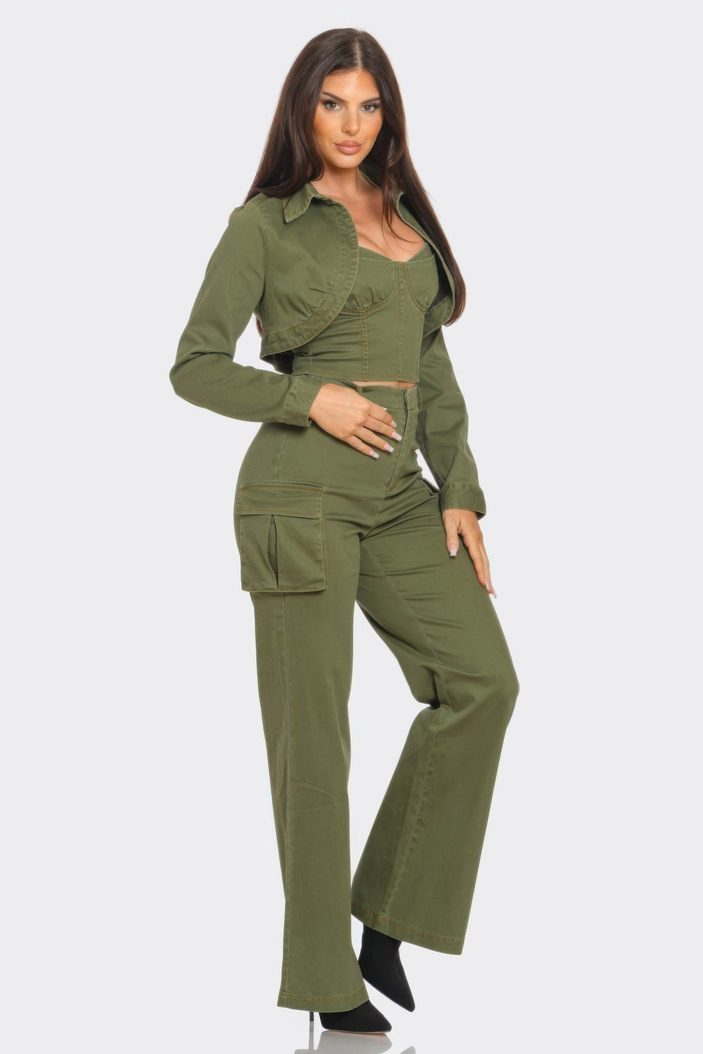 Crop Jacket 3pcs Set-Product Type | Naughty Smile Fashion