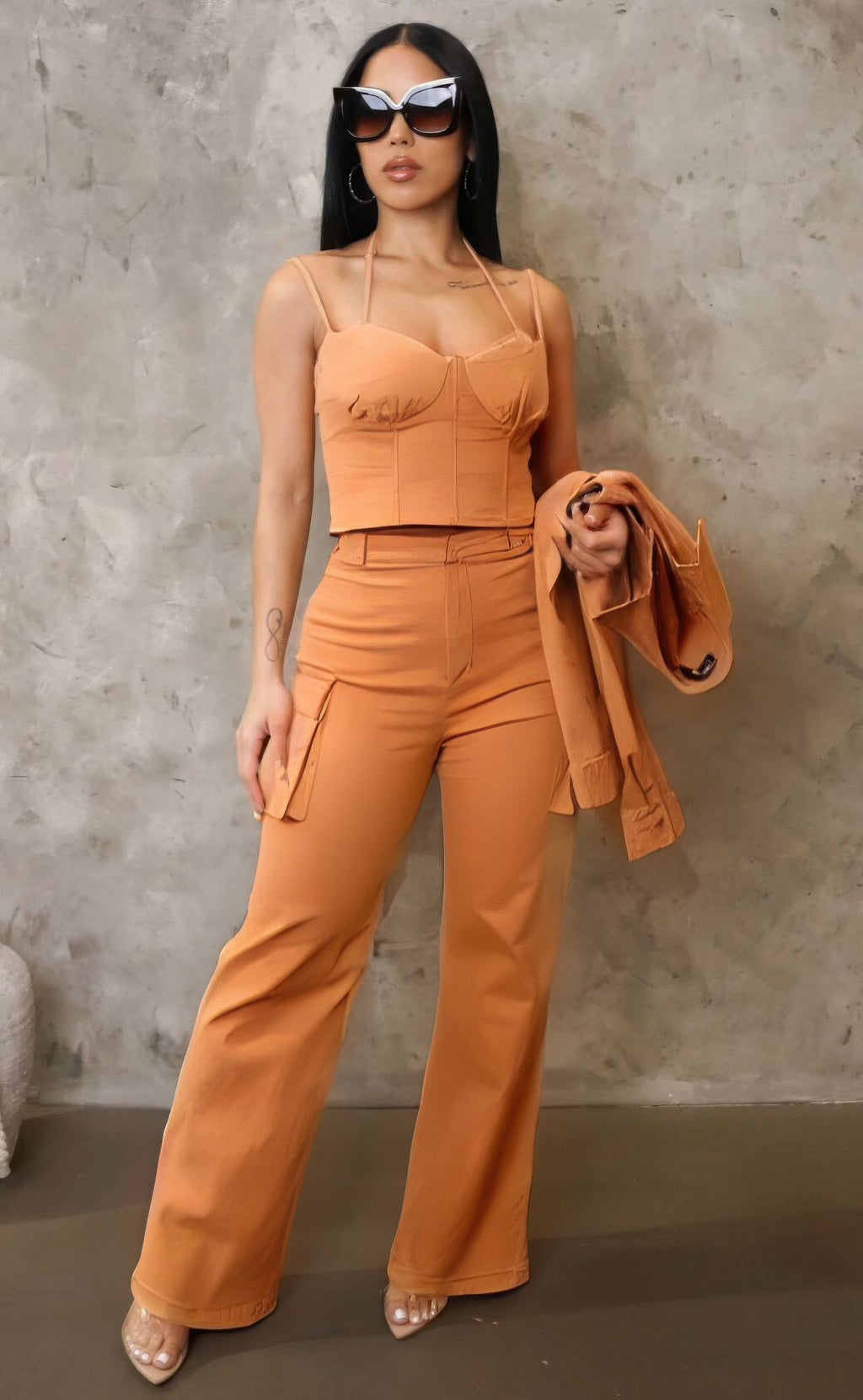 Crop Jacket 3pcs Set-Product Type | Naughty Smile Fashion
