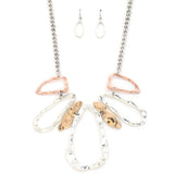 Fashion Open Oval Shape Design Chain Necklace And Earring Set