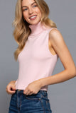 Sleeveless Turtle Neck Sweater Top