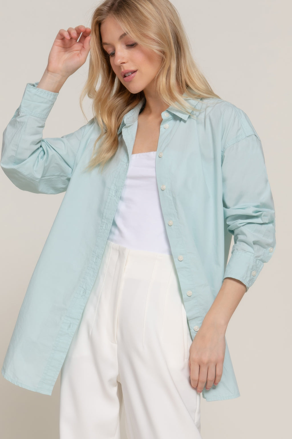 Long Sleeve Loose Fit Shirt-Product Type | Naughty Smile Fashion