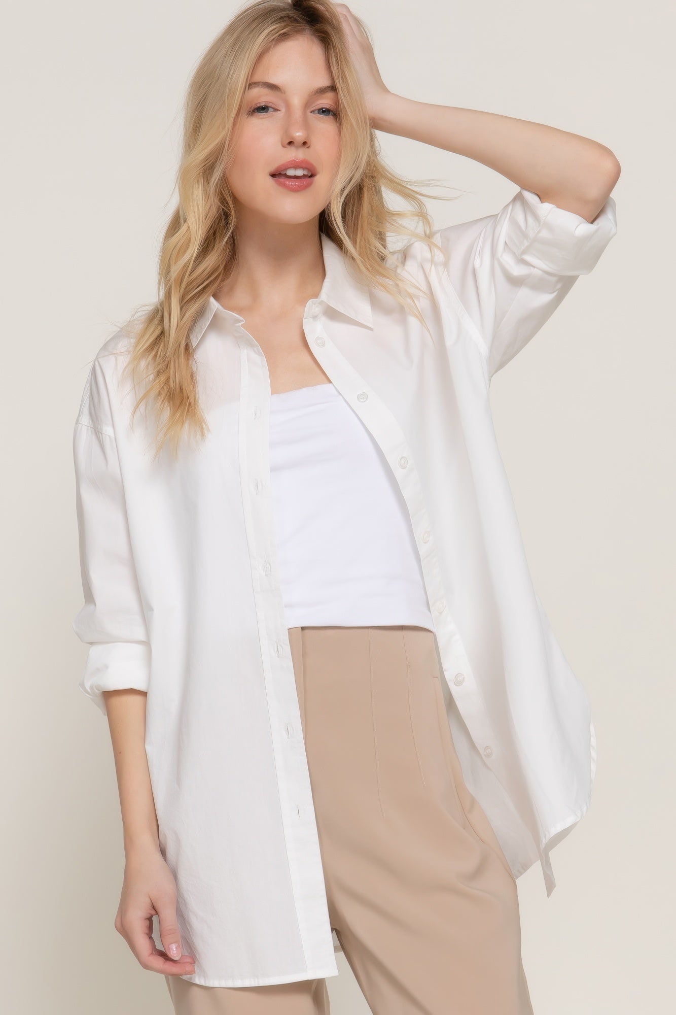Long Sleeve Loose Fit Shirt-Product Type | Naughty Smile Fashion