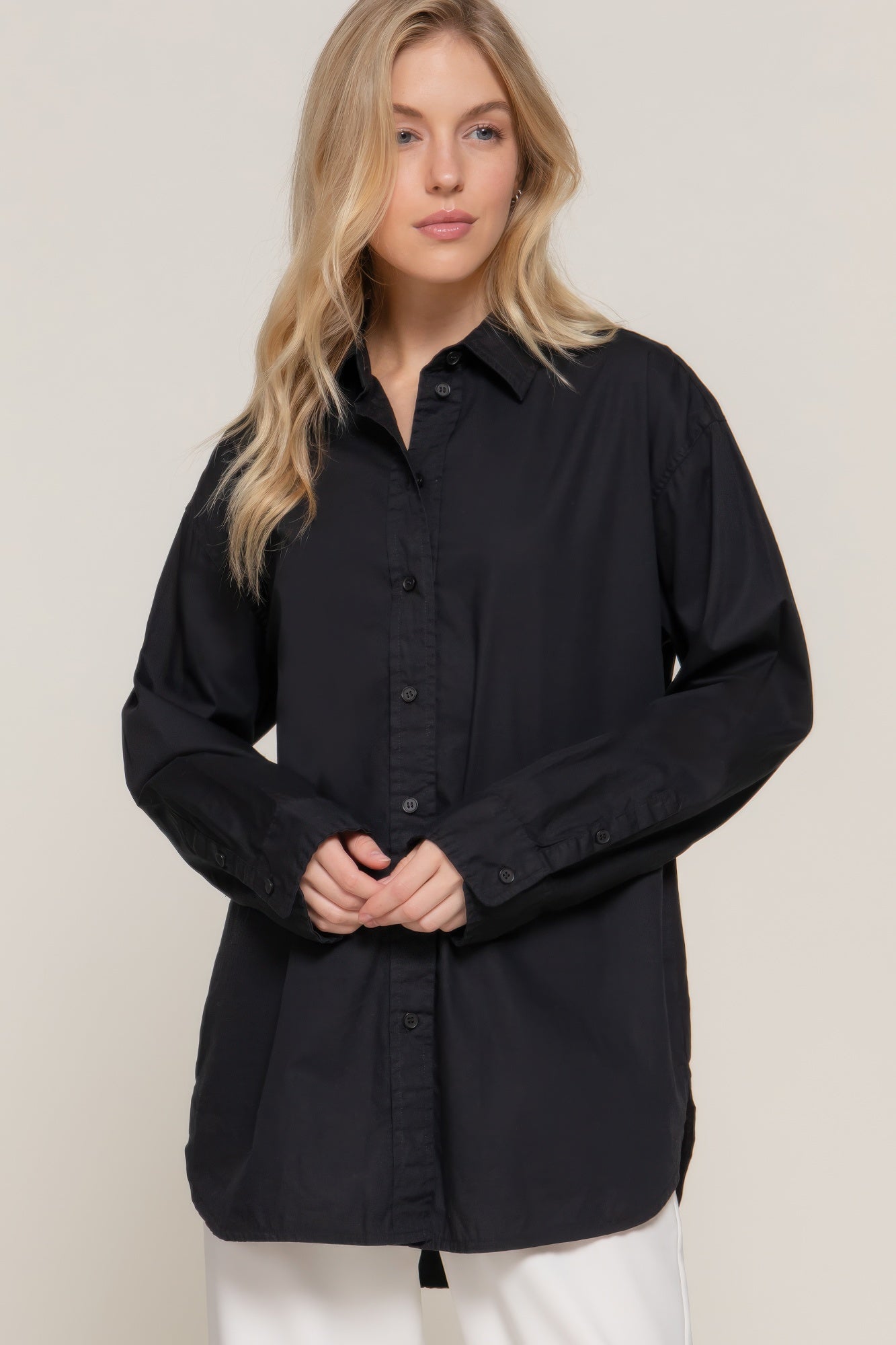 Long Sleeve Loose Fit Shirt-Product Type | Naughty Smile Fashion