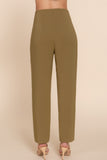 High Waist Pintuck Detail Long Pants