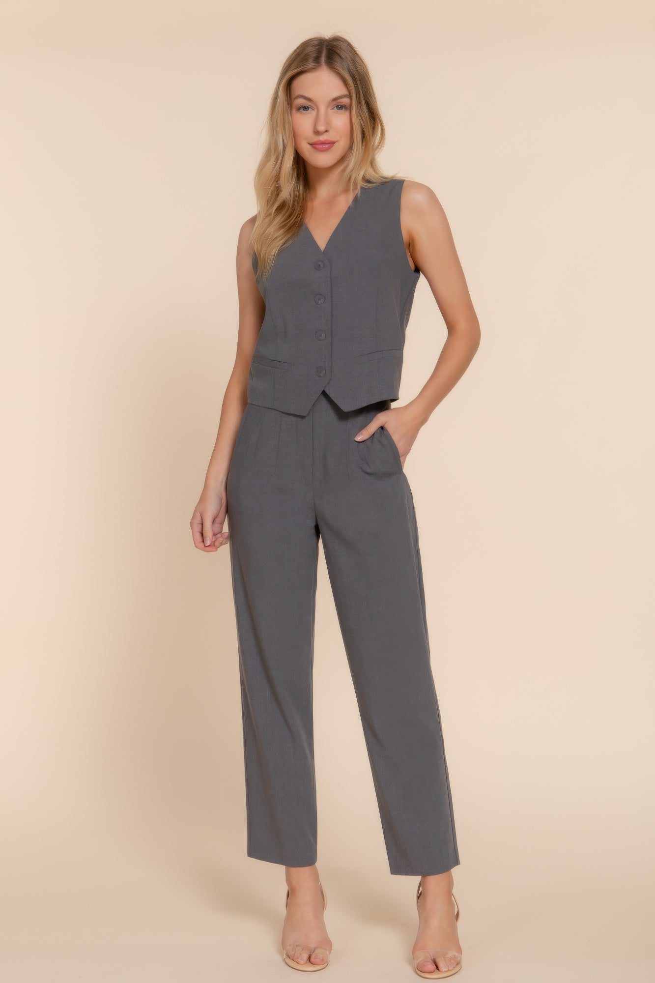 High Waist Pintuck Detail Long Pants-Product Type | Naughty Smile Fashion