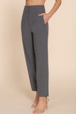 High Waist Pintuck Detail Long Pants