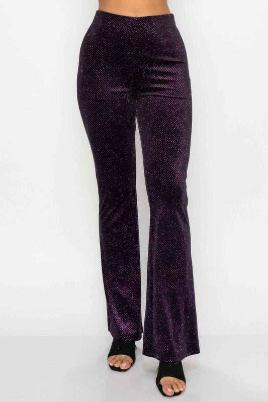 New Arrival – Glittery Flare High-rise Elastic Pants – New Arrival Now Live