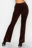 Glittery Flare High-rise Elastic Pants