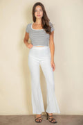 High Waist Stretch Crepe Flare Pants-Product Type | Naughty Smile Fashion