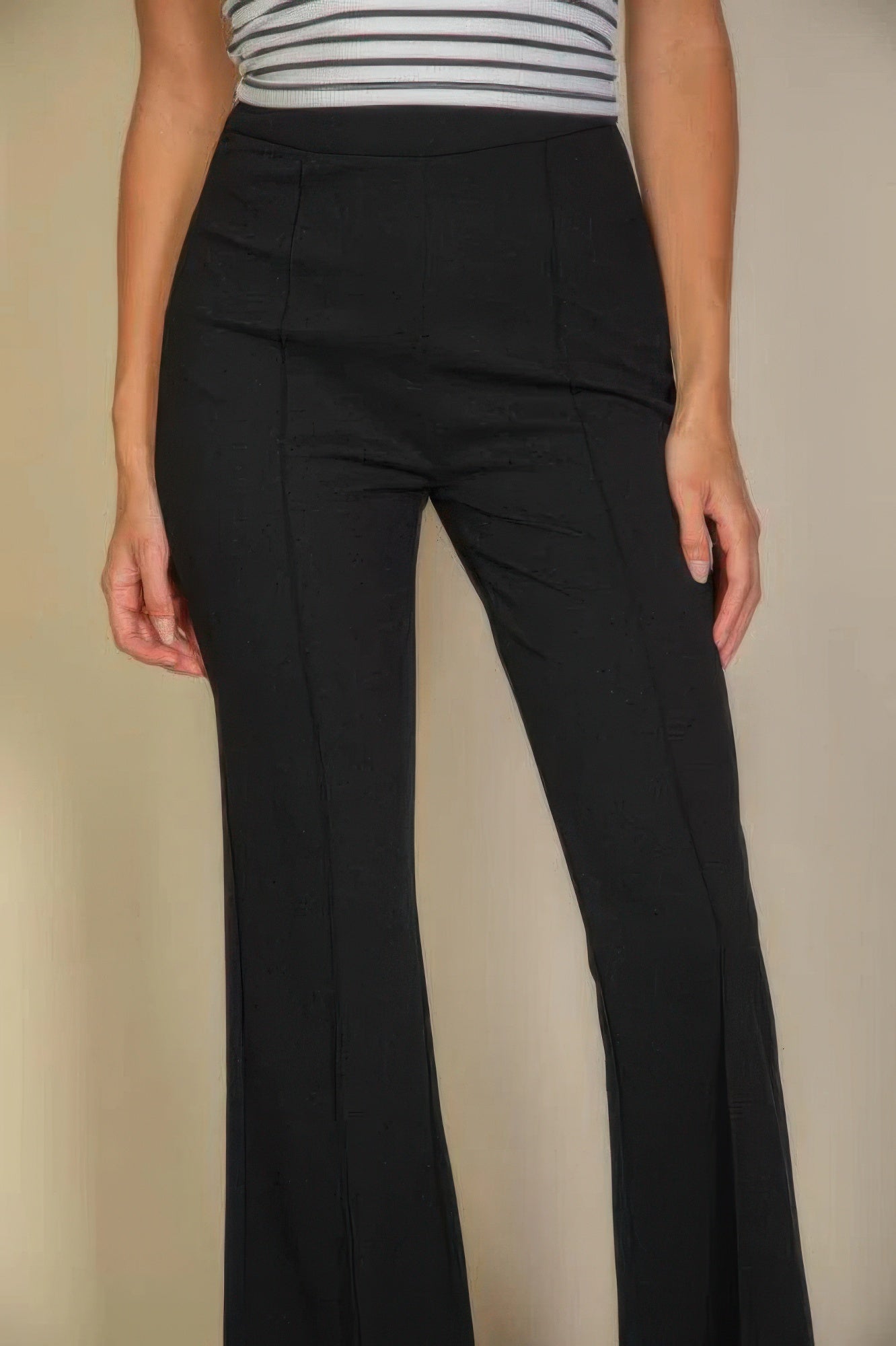 High Waist Stretch Crepe Flare Pants-Product Type | Naughty Smile Fashion
