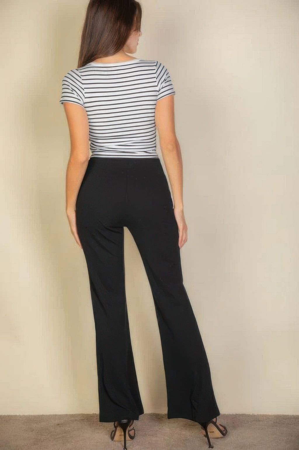 High Waist Stretch Crepe Flare Pants-Product Type | Naughty Smile Fashion