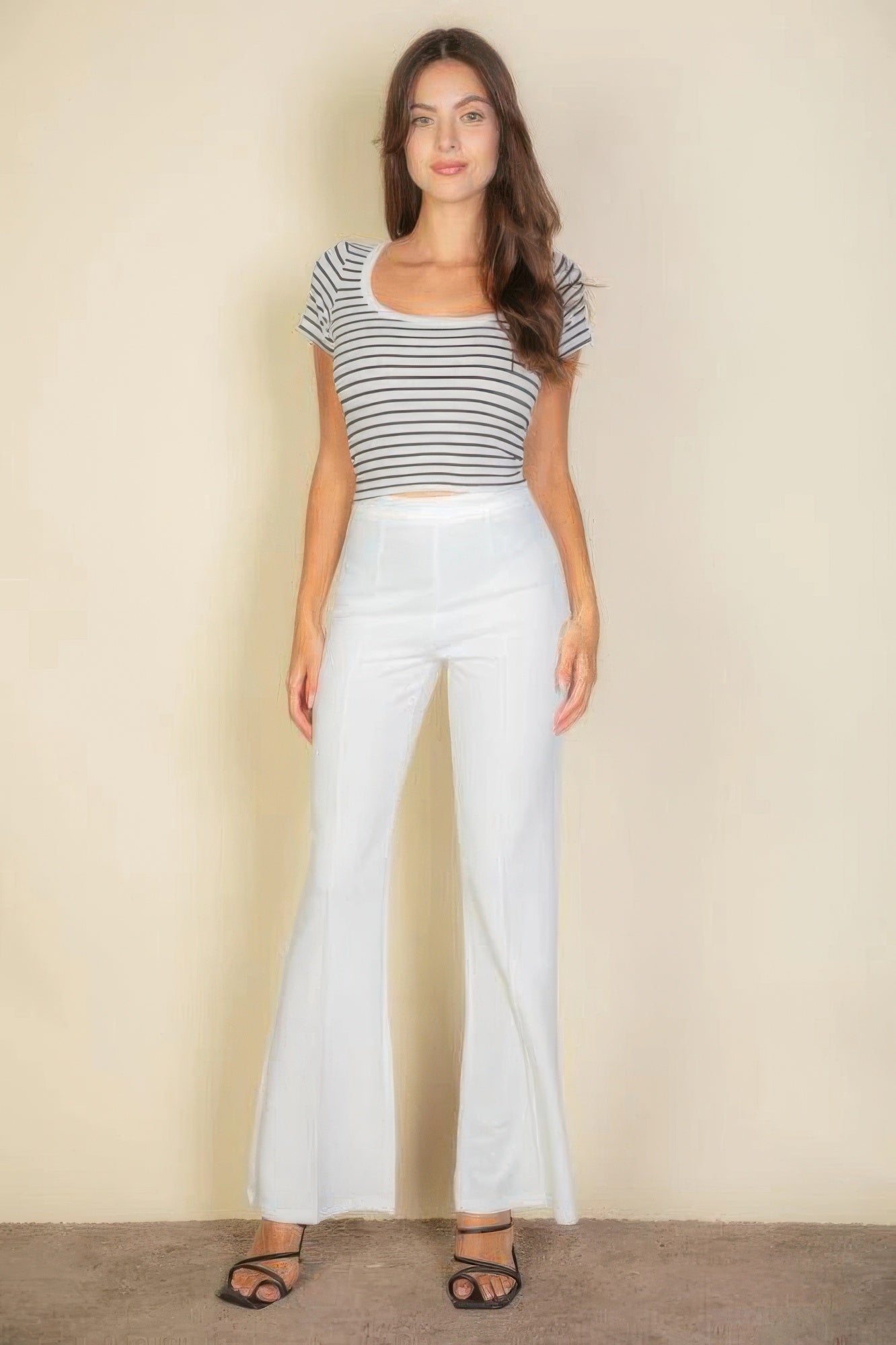 High Waist Stretch Crepe Flare Pants-Product Type | Naughty Smile Fashion