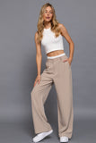 Contrast Waist Boxer Straight Long Pants