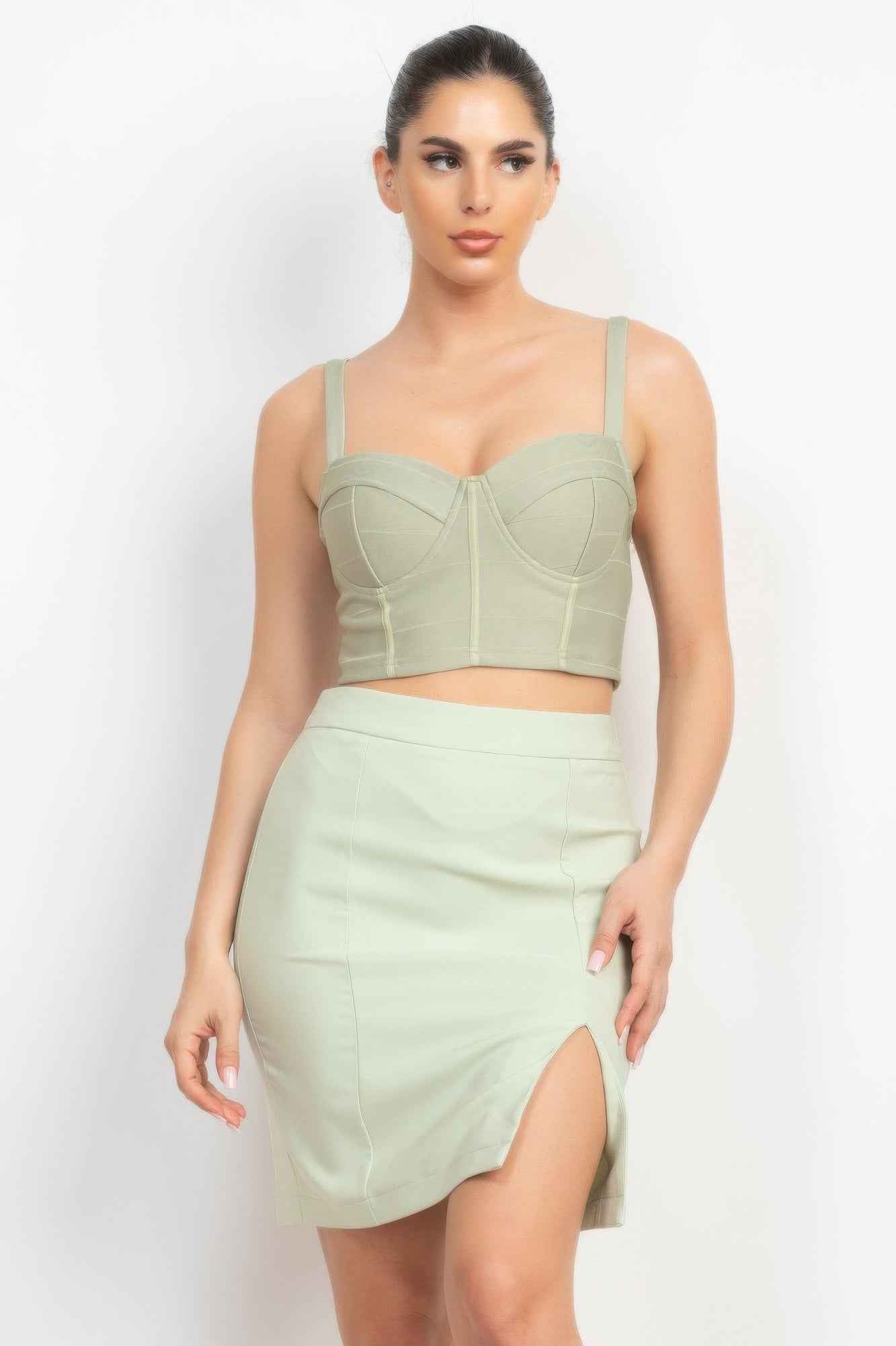 New Arrival – Sleeveless Line Detailed Bustier Tank Top – New Arrival Now Live