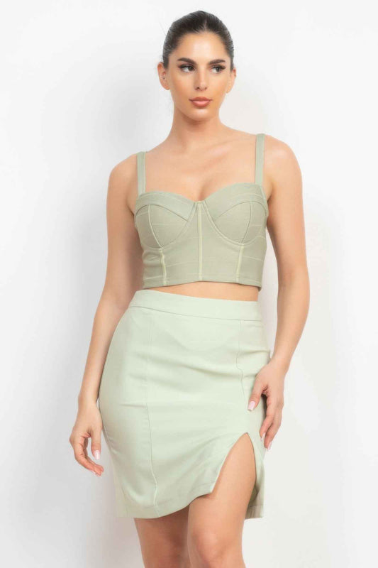 New Arrival – Sleeveless Line Detailed Bustier Tank Top – New Arrival Now Live
