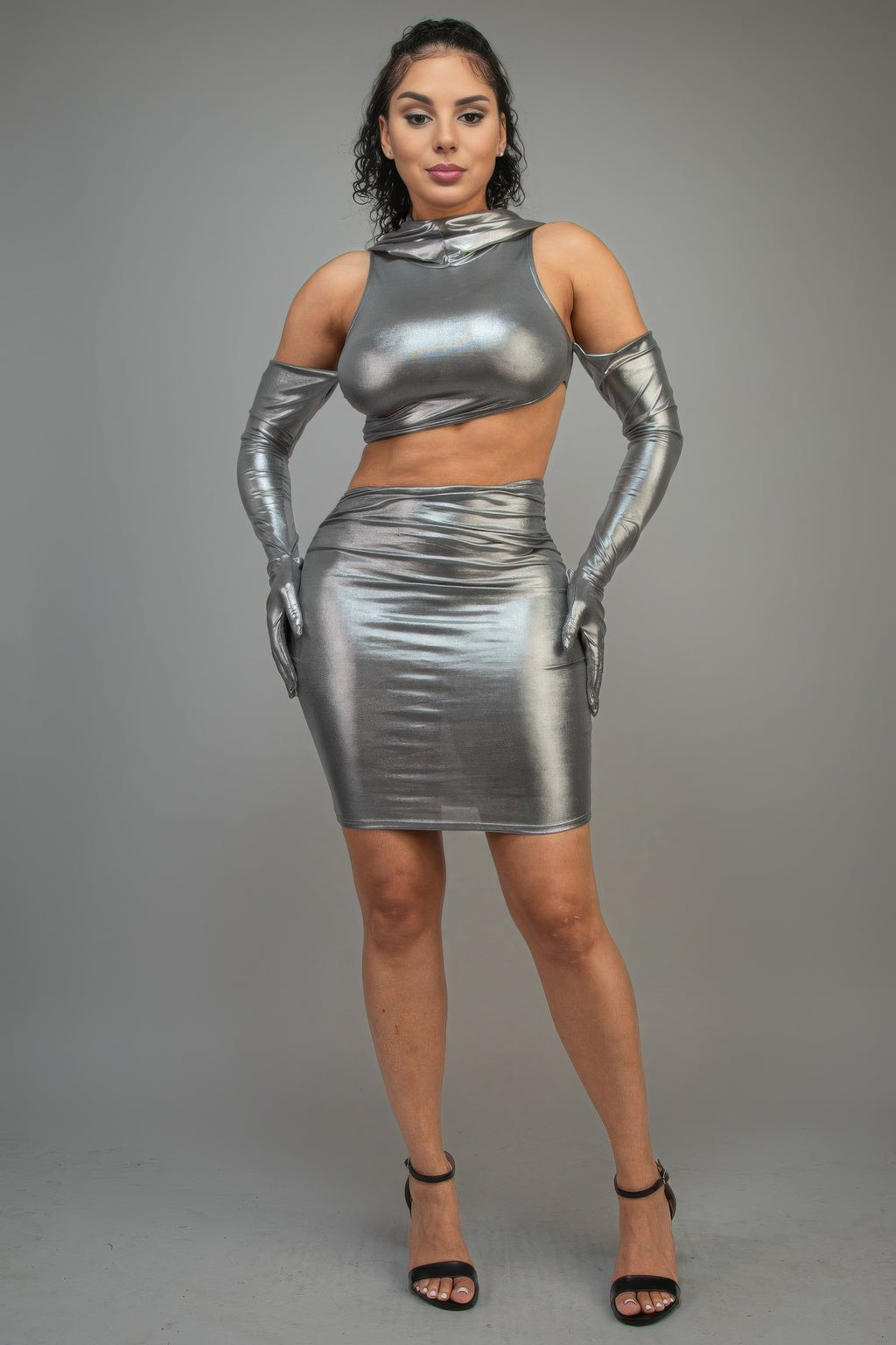 Short Dress With Gloves & Hoodie-Product Type | Naughty Smile Fashion