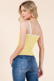 Scallop Edge Detail Cami Top W/ Bow Detail