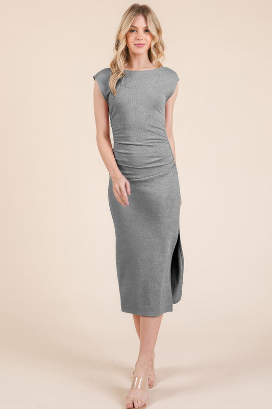 New Arrival – Cap Sleeve Boatneck Open Back Midi Dress – New Arrival Now Live