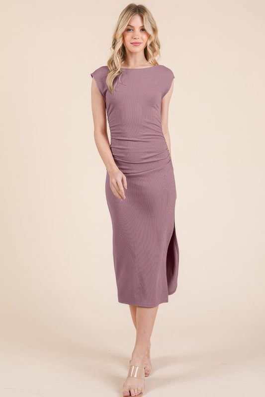 New Arrival – Cap Sleeve Boatneck Open Back Midi Dress – New Arrival Now Live