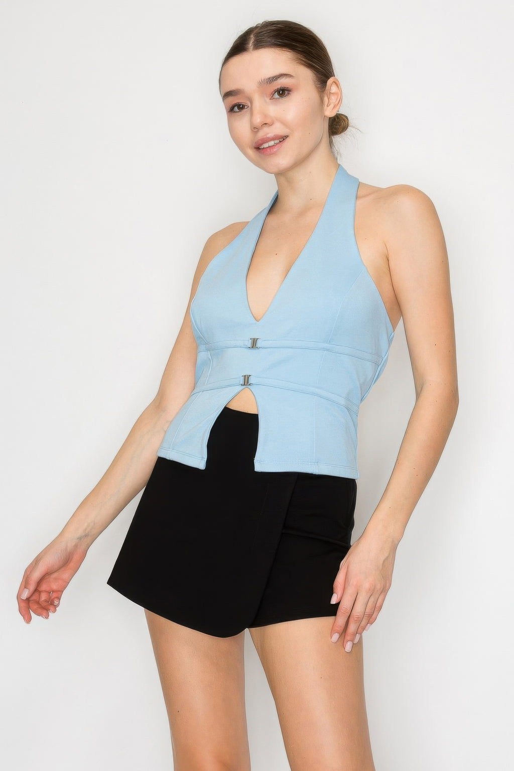 Halter Neck Buckled Open-back Top-Product Type | Naughty Smile Fashion