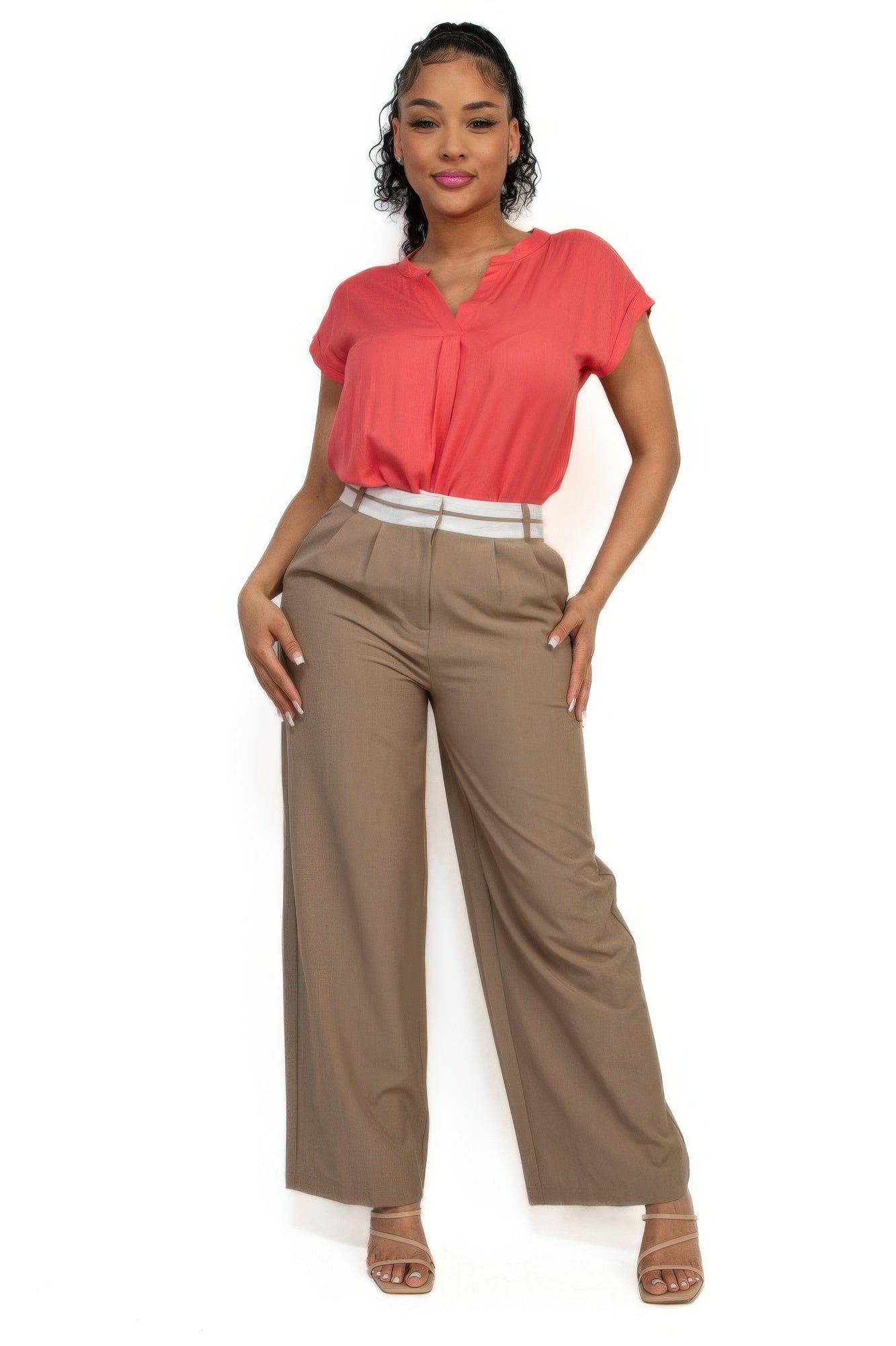 Solid V-collared Neck Top-Product Type | Naughty Smile Fashion