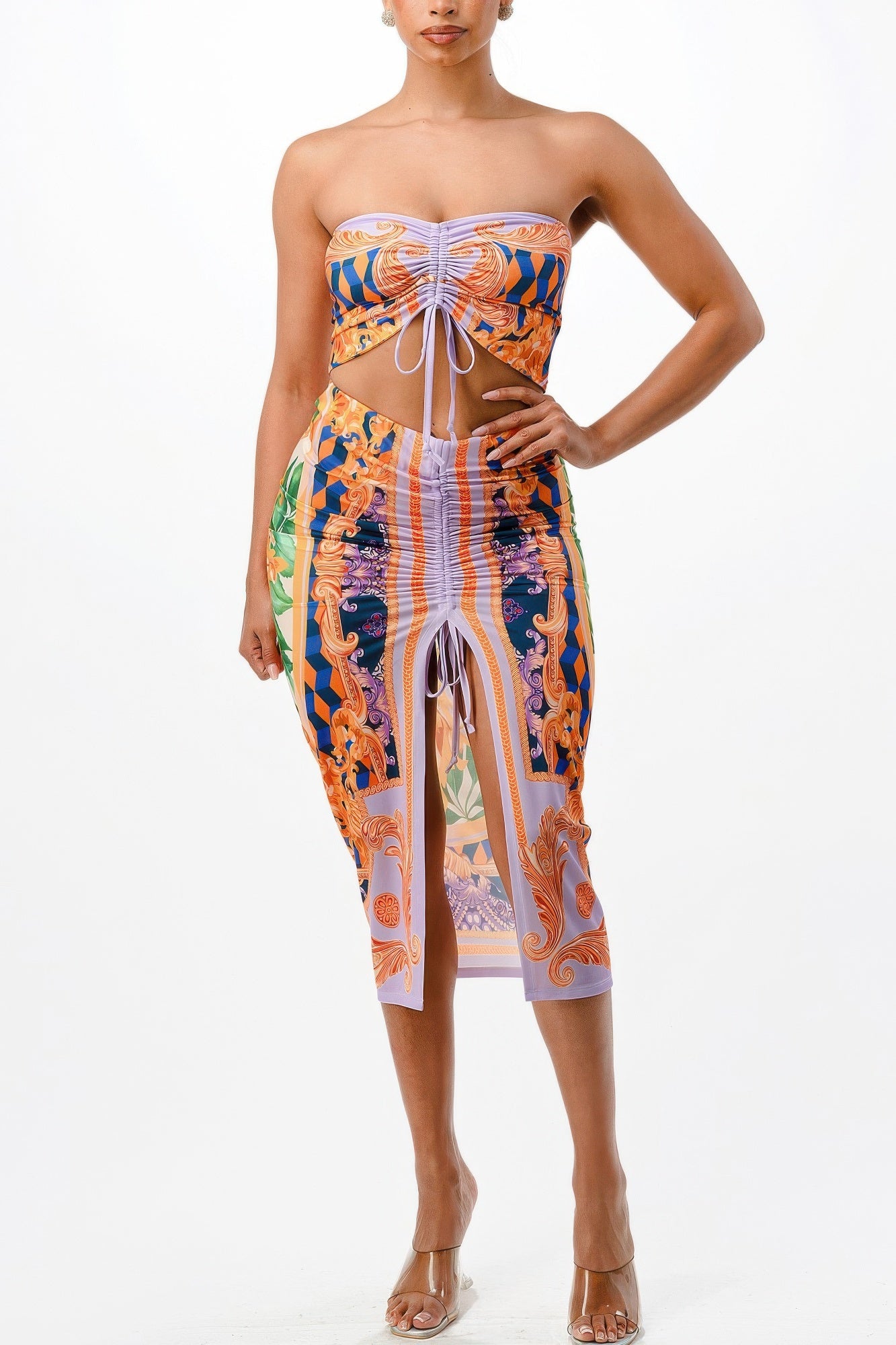 New Arrival – Adjustable Ruching Midi Skirt Set – New Arrival Now Live