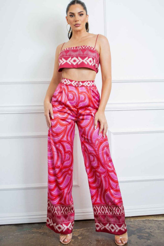 New Arrival – Bra Top And Wide Leg Pants Set – New Arrival Now Live