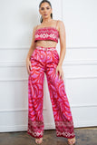 Bra Top And Wide Leg Pants Set