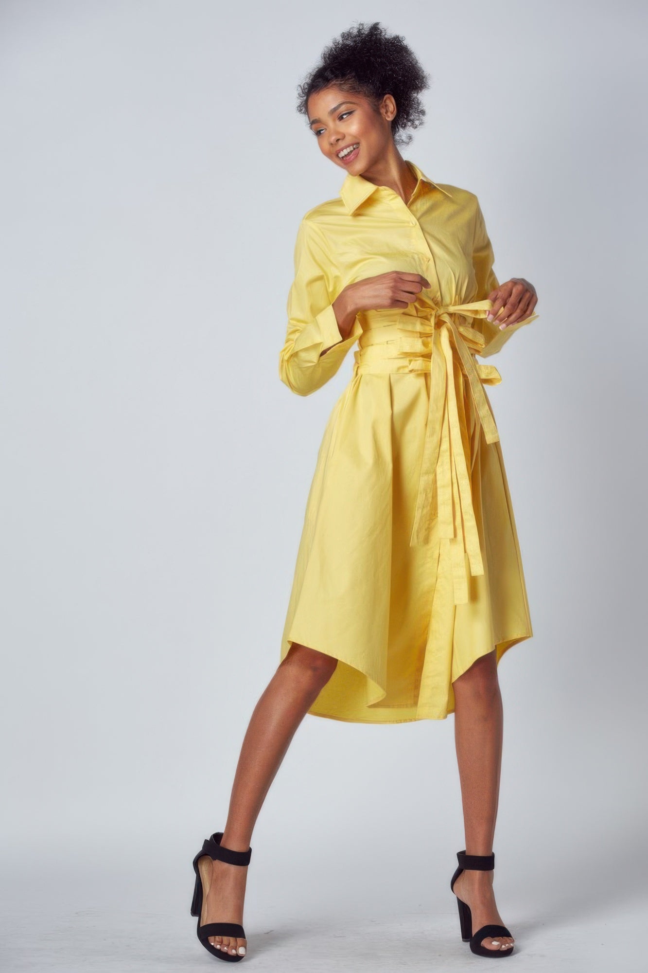Shirt Dress With Tie Up Belt Detail-Product Type | Naughty Smile Fashion