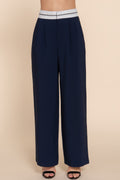 Contrast Waistband Straight Long Pants-Product Type | Naughty Smile Fashion