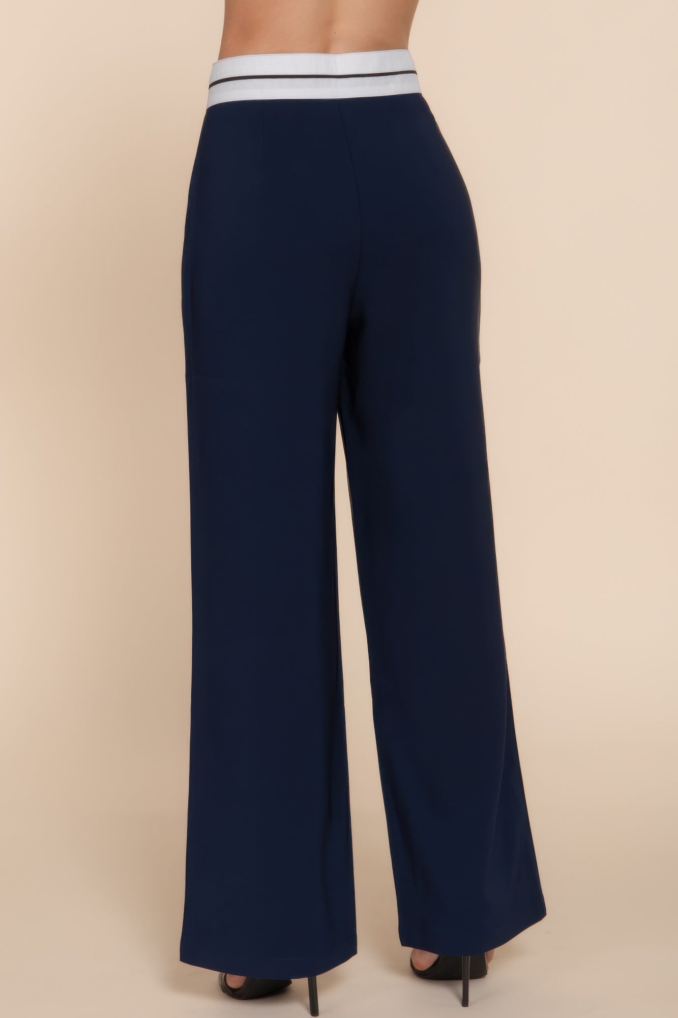 Contrast Waistband Straight Long Pants-Product Type | Naughty Smile Fashion