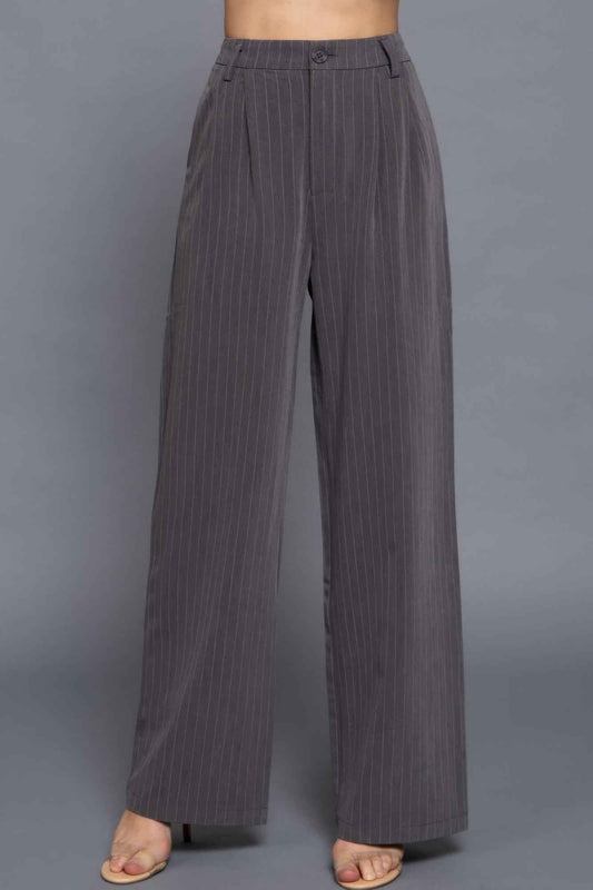 New Arrival – Pin Stripe Woven Straight Pants – New Arrival Now Live