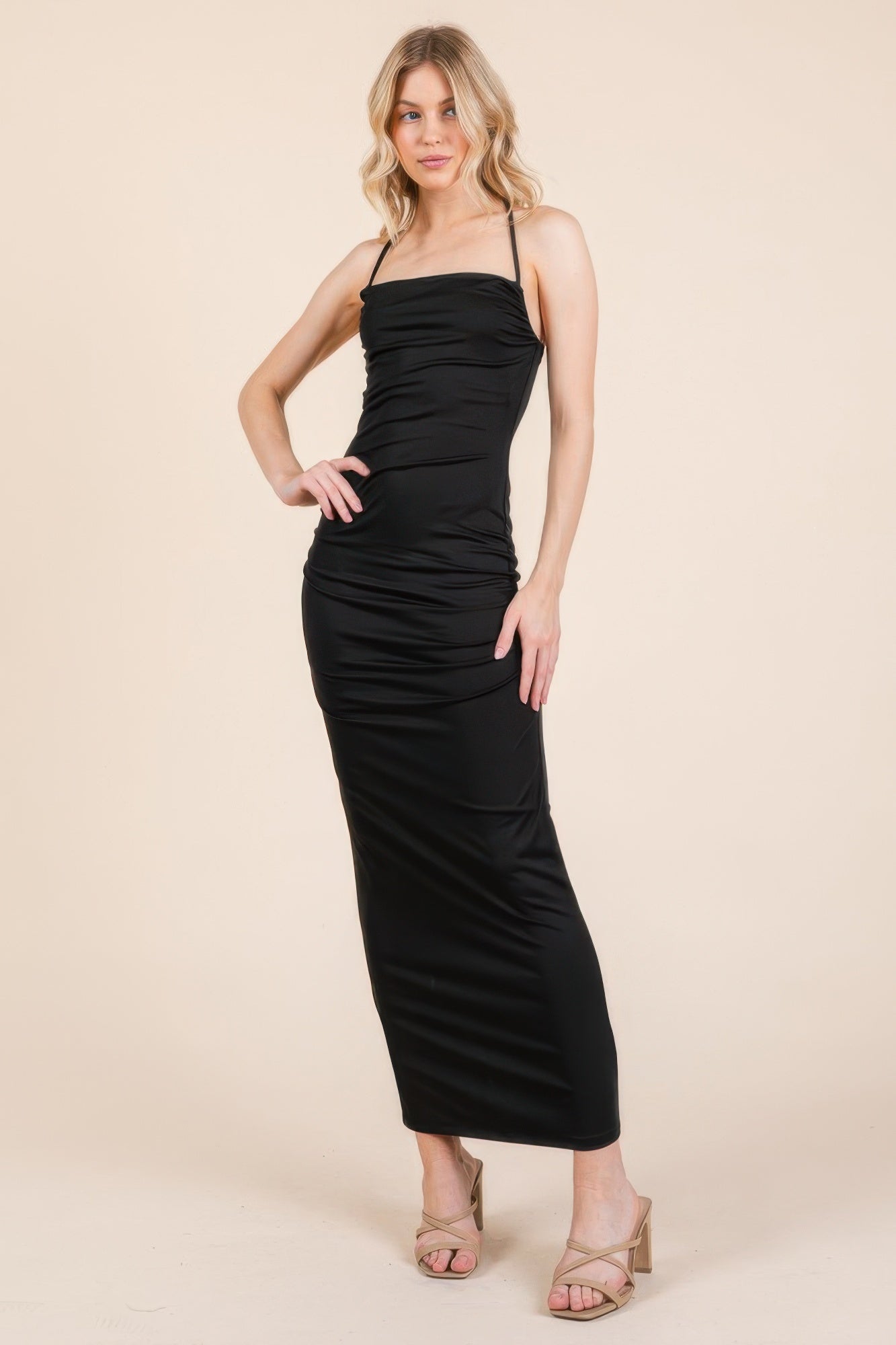 New Arrival – Asymmetry Ruched Double Layered Maxi Dress – New Arrival Now Live
