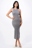 High Neck Side Slit Max Dress