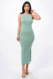 High Neck Side Slit Max Dress