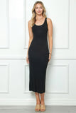 Double Layered Ribbed Double Scoop Tank Maxi Dress