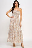 Floral Smocked Ruffle Maxi Dress