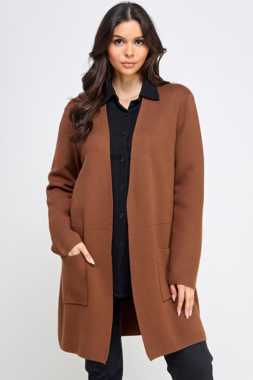 Basic Soft Long Line Open Front Sweater Cardigan-Product Type | Naughty Smile Fashion