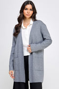 Basic Soft Long Line Open Front Sweater Cardigan-Product Type | Naughty Smile Fashion