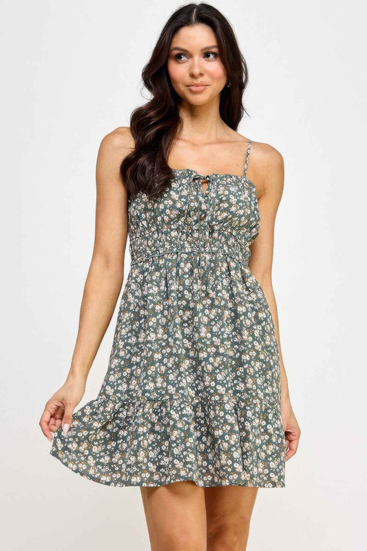 New Arrival – Floral Front Tie Ruffle Mini Dress – New Arrival Now Live