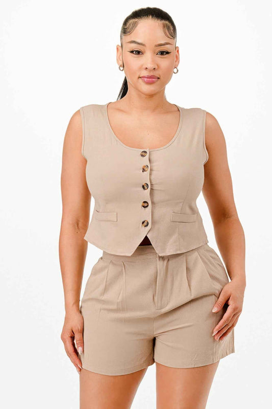 New Arrival – Casual Cropped Vest And Short Set – New Arrival Now Live