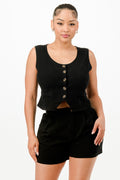 Casual Cropped Vest And Short Set-Product Type | Naughty Smile Fashion
