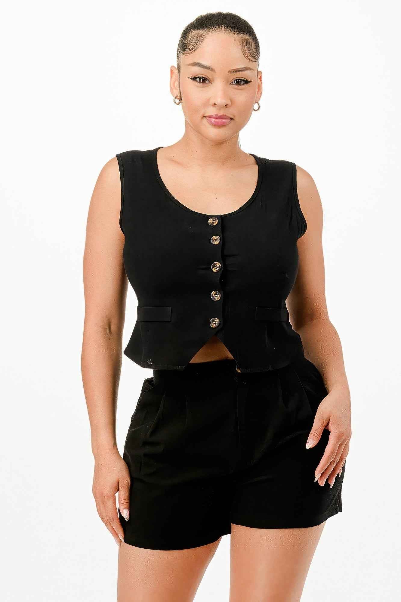 New Arrival – Casual Cropped Vest And Short Set – New Arrival Now Live