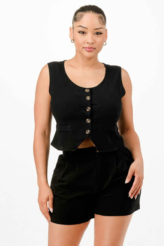 New Arrival – Casual Cropped Vest And Short Set – New Arrival Now Live